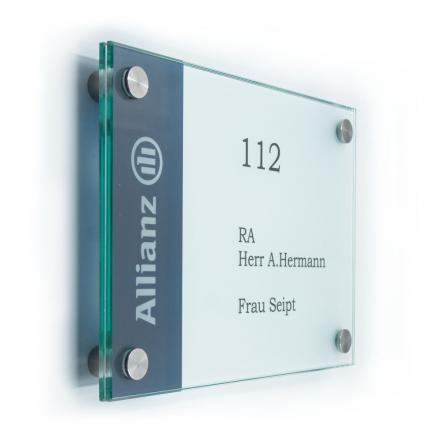 Glasschild VITRUM B, Türschild Türschild Glasschild Praxisschild Firmenschild